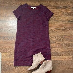 LOFT Burgundy T Shirt Dress